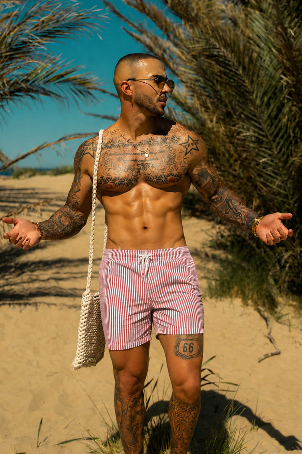 Montaro Schwimmshorts - Rosarot/Weiß