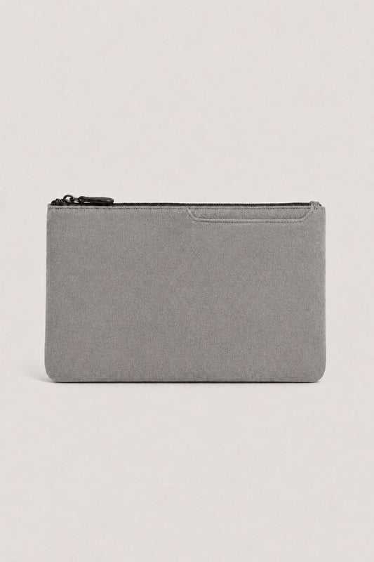 Alcantara Clutch Bag Mondstein Grau