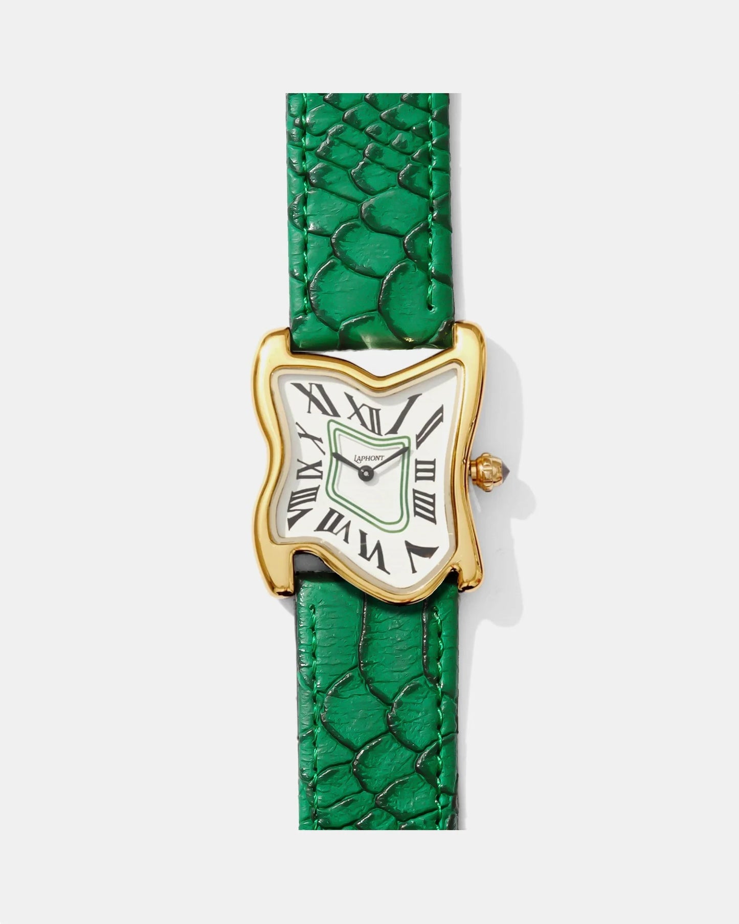 Quadratische Schmelz-Uhr Groß Gold