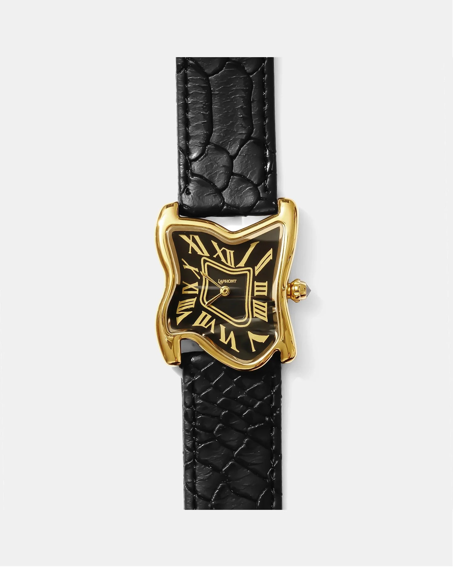Quadratische Schmelz-Uhr Groß Gold