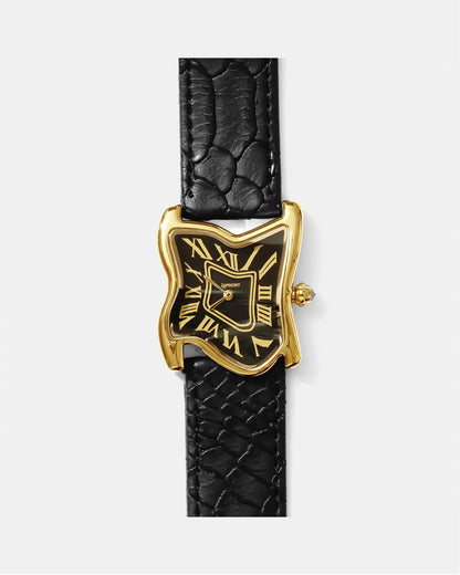 Quadratische Schmelz-Uhr Groß Gold