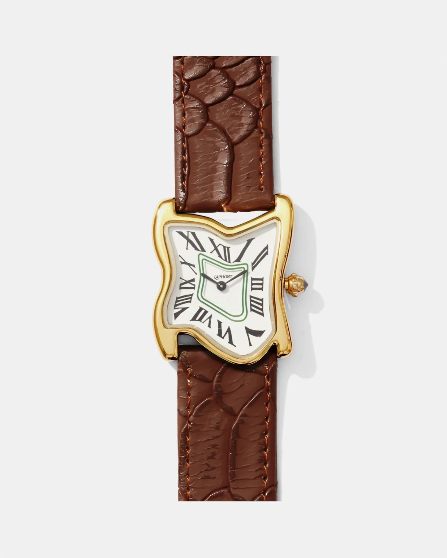 Quadratische Schmelz-Uhr Groß Gold