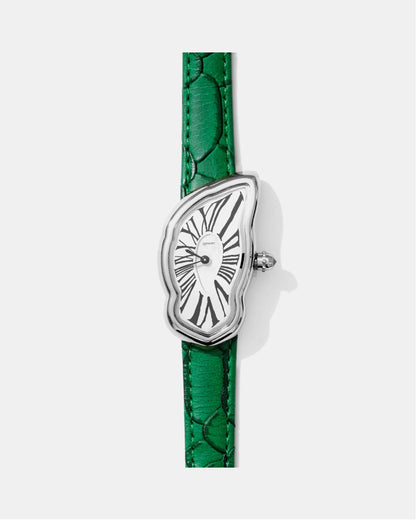 Schmelzende Uhr Groß Silber