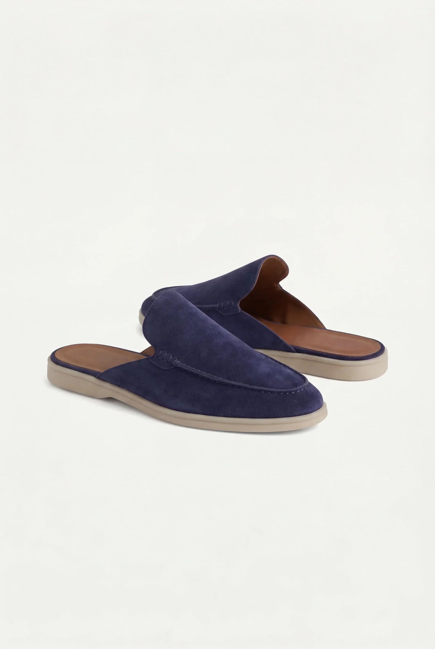 Marineblaues Wildleder Yacht-Mule