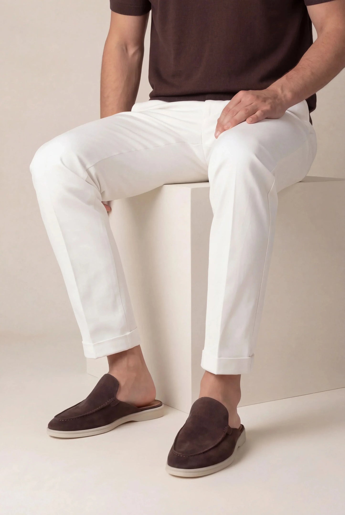 Braune Wildleder Yacht-Mule