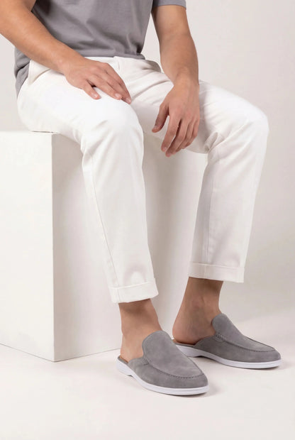 Grau Wildleder Yacht Mule