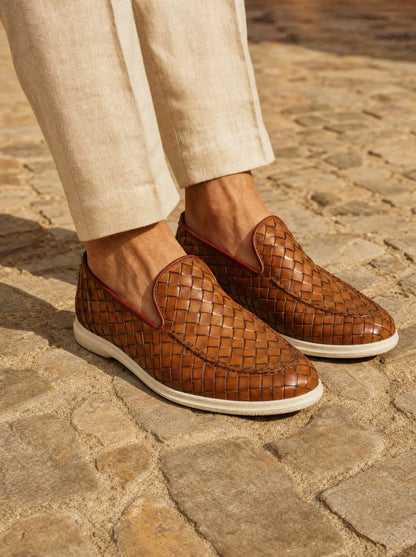 Sorrento Woven Loafer - Leder