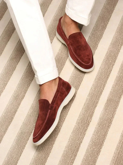 Klassischer Suède Loafer Bordeaux
