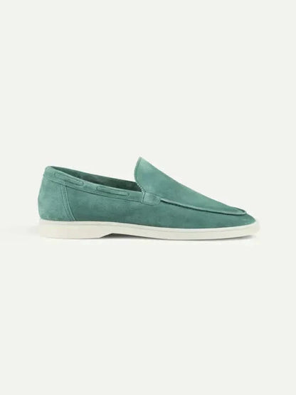 Klassischer Wildleder Slipper Apfelblau