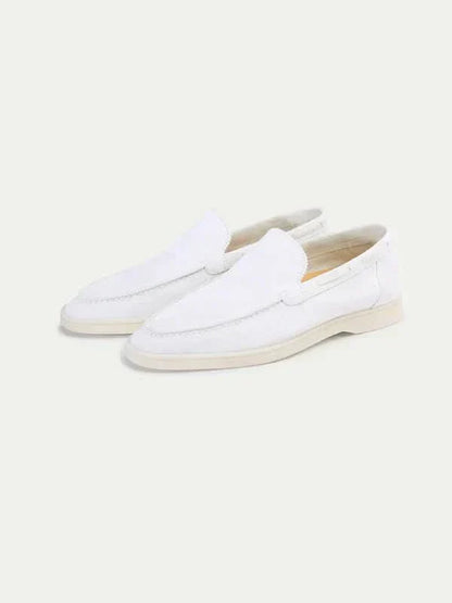Klassischer Suède Loafer Perlenweiß
