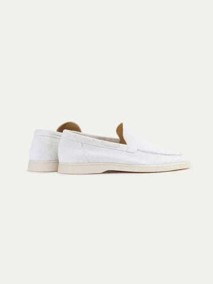 Klassischer Suède Loafer Perlenweiß