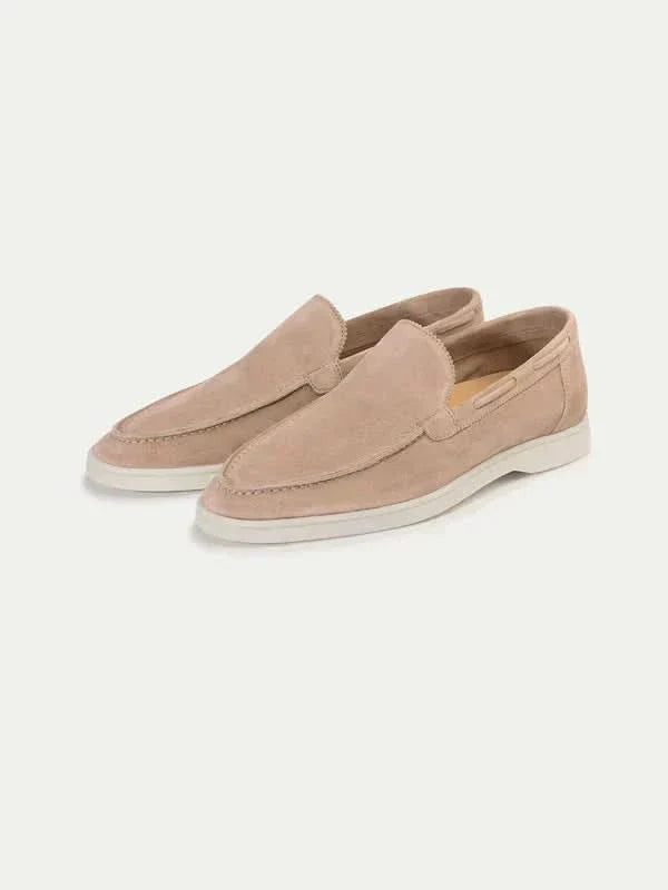 Klassischer Wildleder Slipper Beige