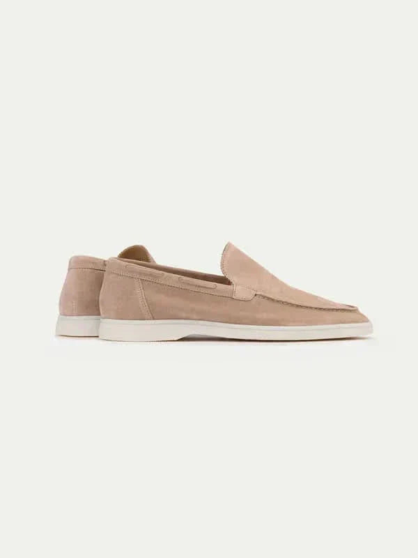 Klassischer Wildleder Slipper Beige