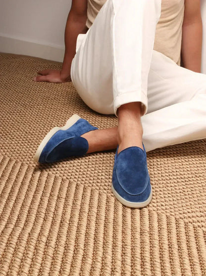 Klassischer Suède Loafer Berry Blue