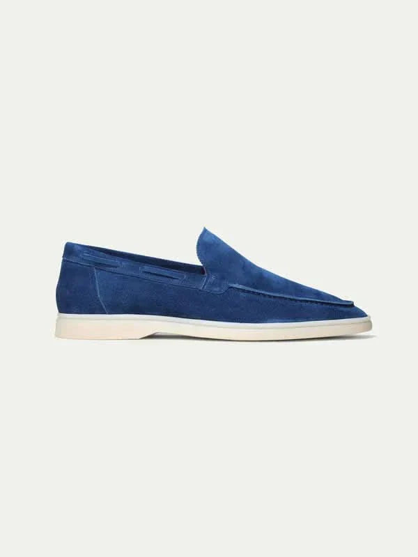 Klassischer Suède Loafer Berry Blue