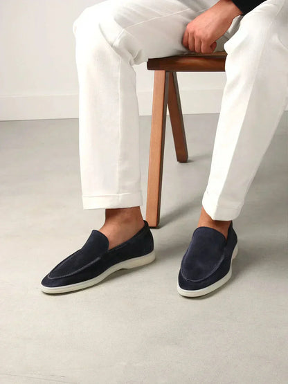 Klassischer Wildleder Slipper Navy Blau