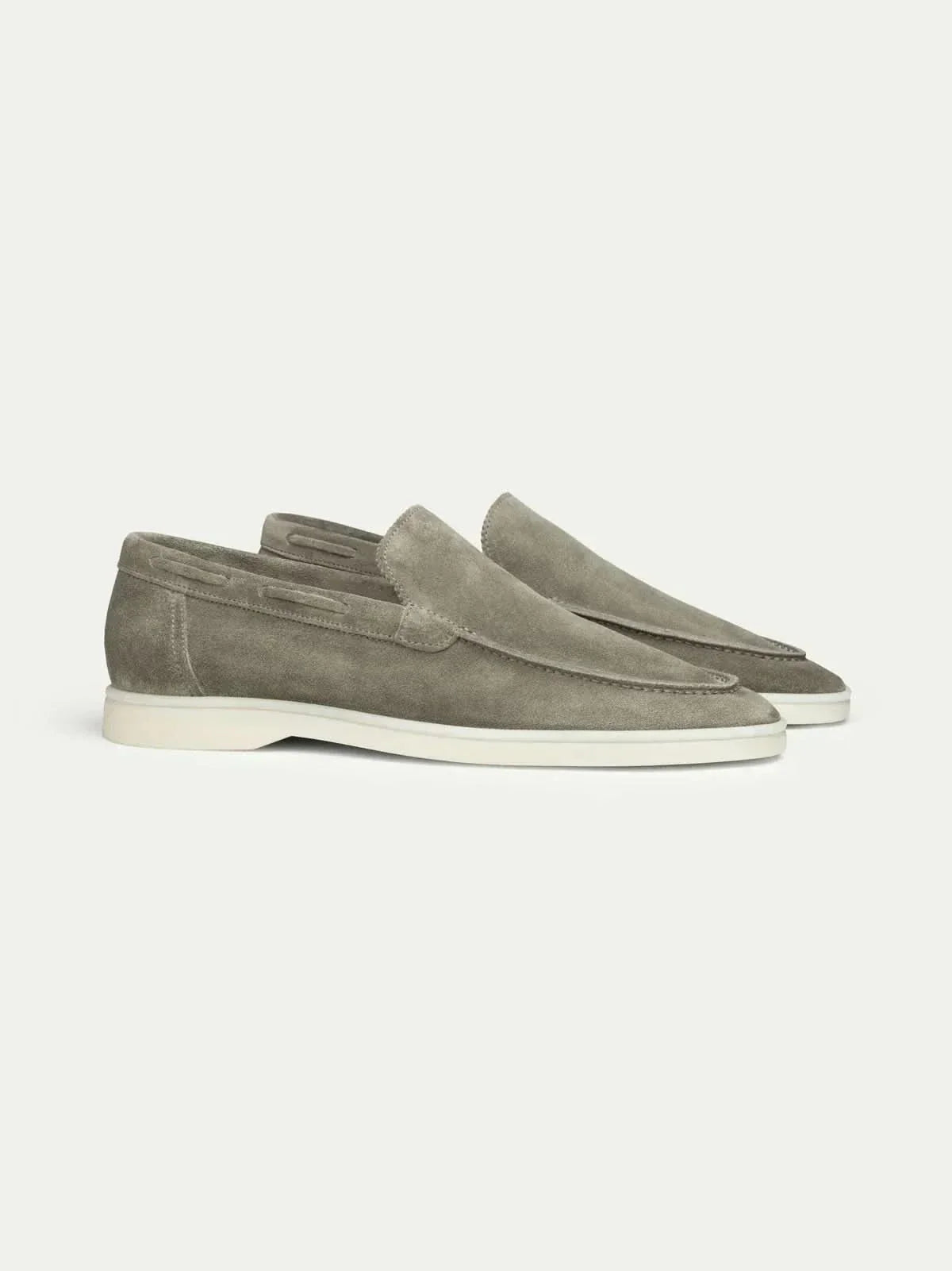 Klassischer Wildleder Slipper Olivgrün