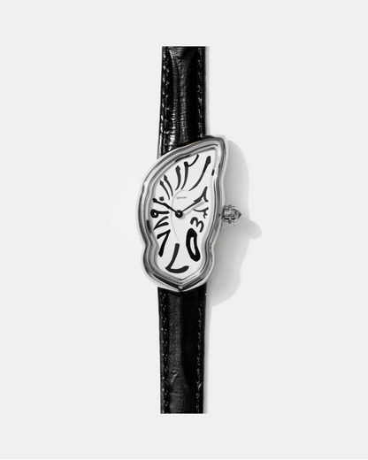 Schmelzende Uhr Klein Silber