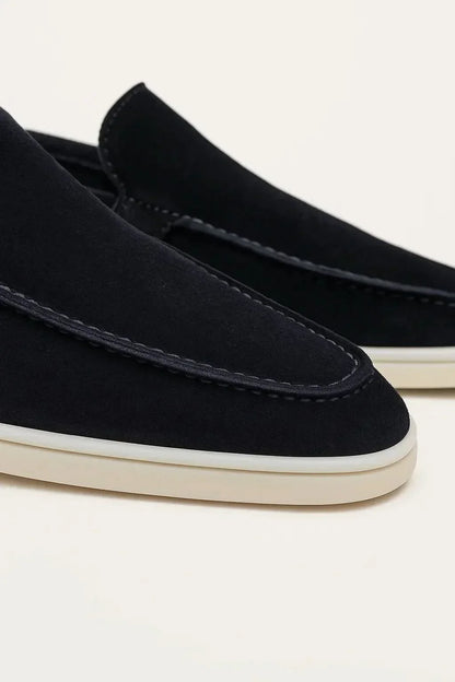 Klassischer Wildleder Slipper Navy Blau