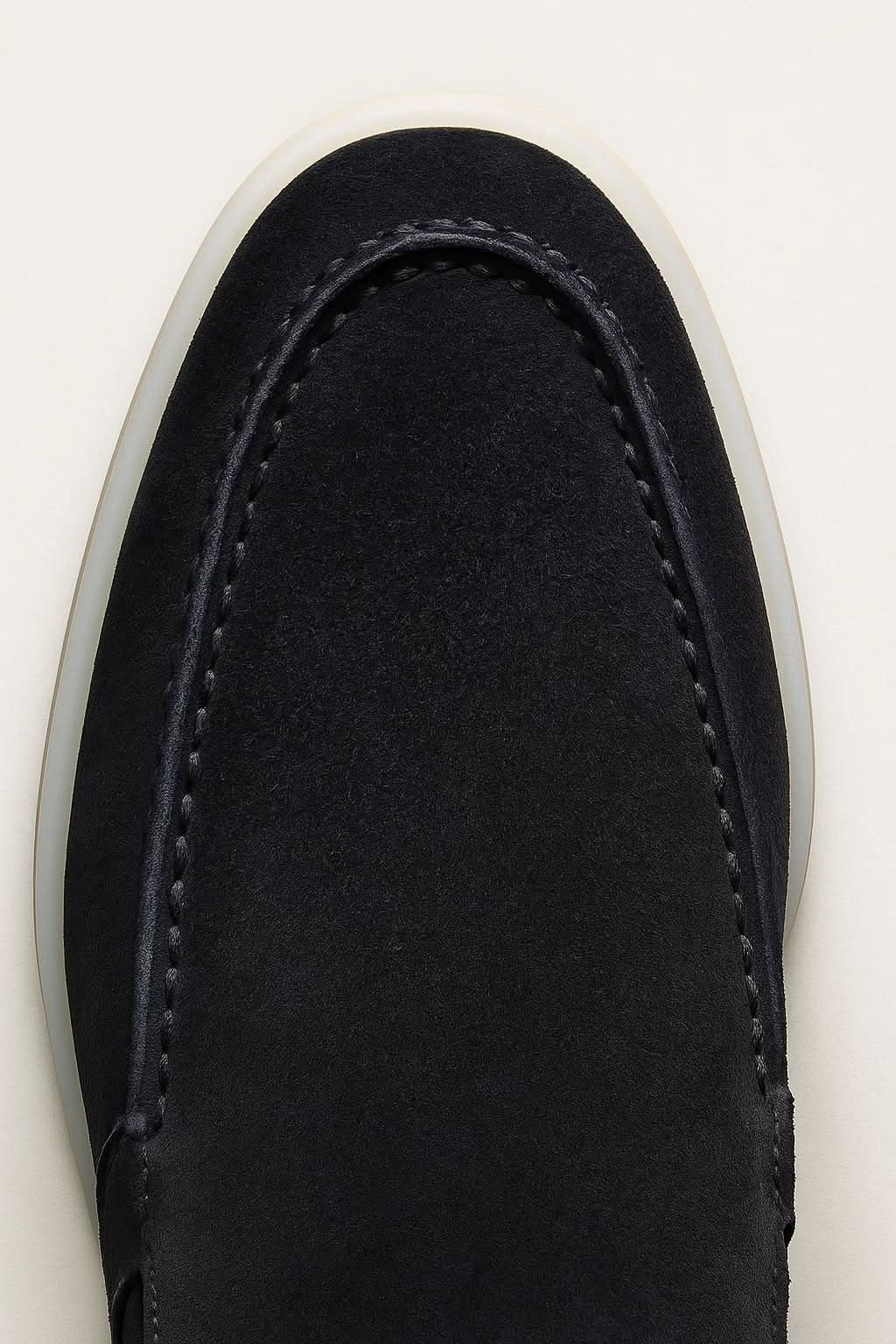 Klassischer Wildleder Slipper Navy Blau
