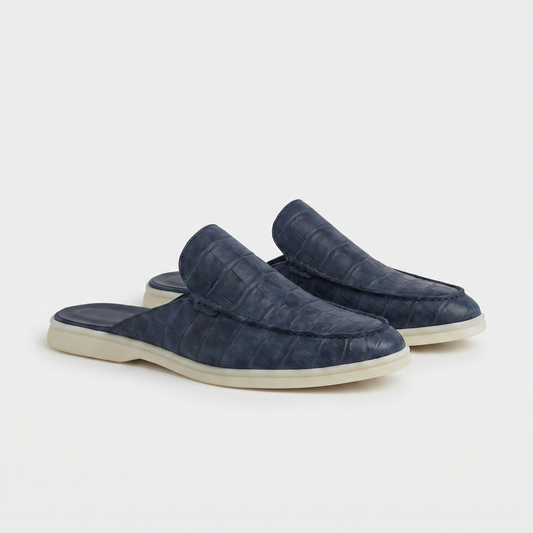 Marineblauer Croco Mule Yacht | LIMITIERTE AUFLAGE