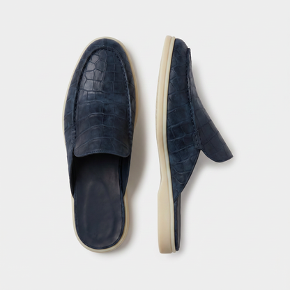 Marineblauer Croco Mule Yacht | LIMITIERTE AUFLAGE