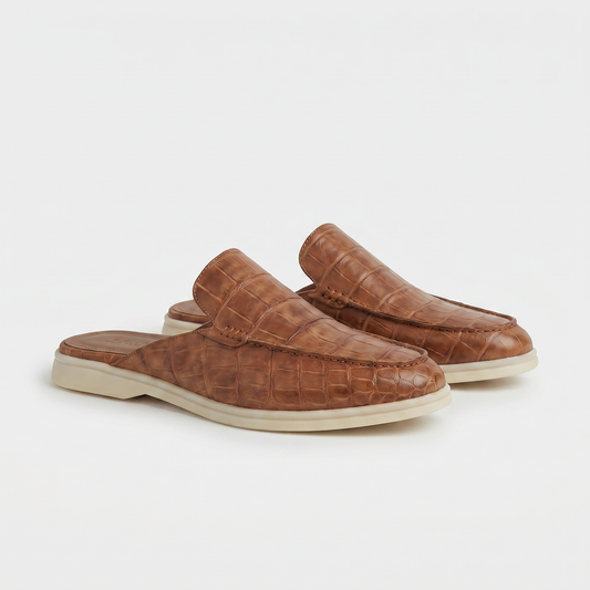 Tan Croco Mule Yacht | LIMITIERTE AUFLAGE