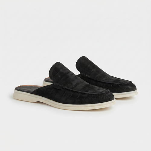 Schwarze Croco Mule Yacht | LIMITIERTE AUFLAGE