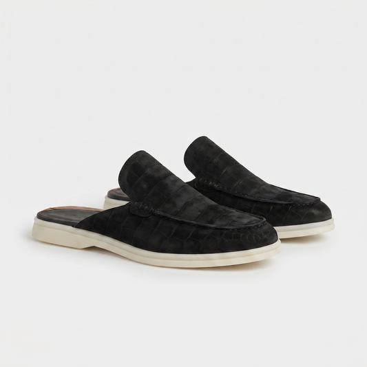 Schwarze Croco Mule Yacht | LIMITIERTE AUFLAGE