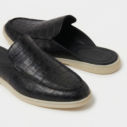 Schwarze Croco Mule Yacht | LIMITIERTE AUFLAGE