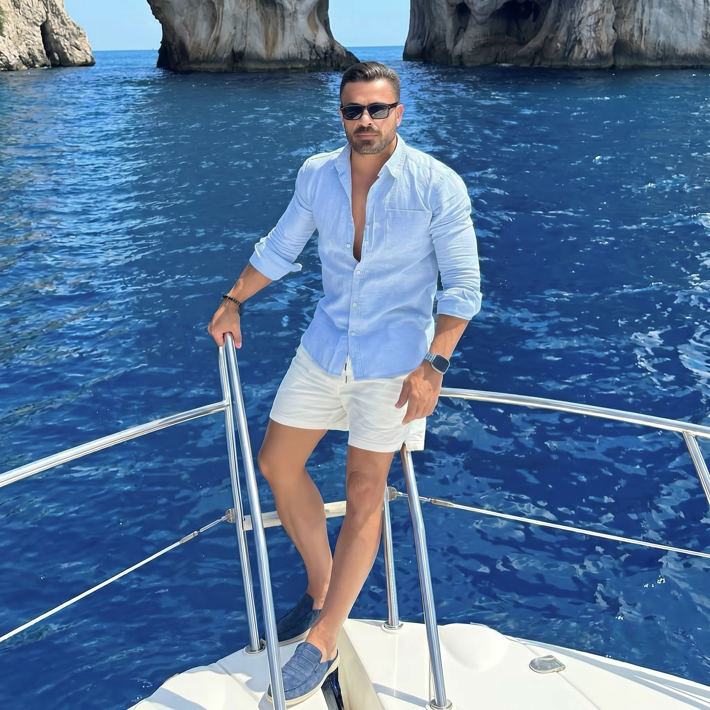 Blauer Croco Mule Yacht | LIMITIERTE AUFLAGE