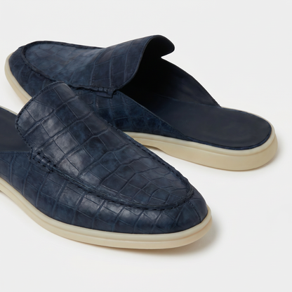 Marineblauer Croco Mule Yacht | LIMITIERTE AUFLAGE