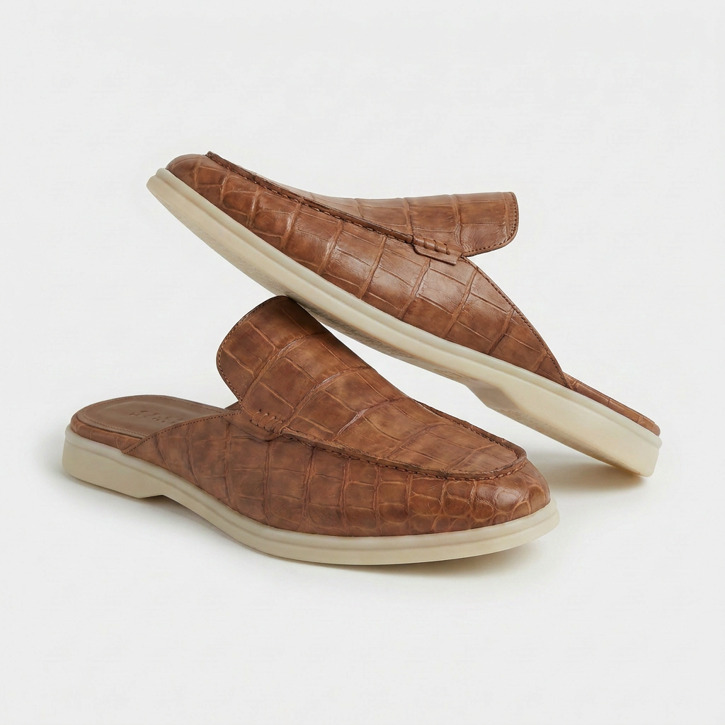 Tan Croco Mule Yacht | LIMITIERTE AUFLAGE